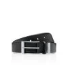 Porsche Design Pin Buckle Business Belt 35 Color Black, Brushed Chrome