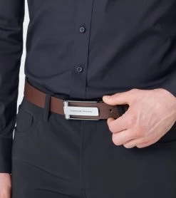 Porsche Design Casual Hook Buckle Belt 35 Color Dark Brown, Titanium -Porsche Design Store 4046901666347 03 ga pd sall ain v1