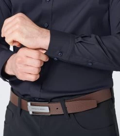 Porsche Design Casual Hook Buckle Belt 35 Color Dark Brown, Titanium -Porsche Design Store 4046901666347 04 ga pd sall ain v1