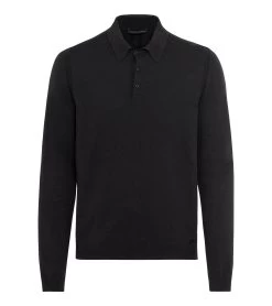 Porsche Design Long Sleeve Polo Color Jet Black