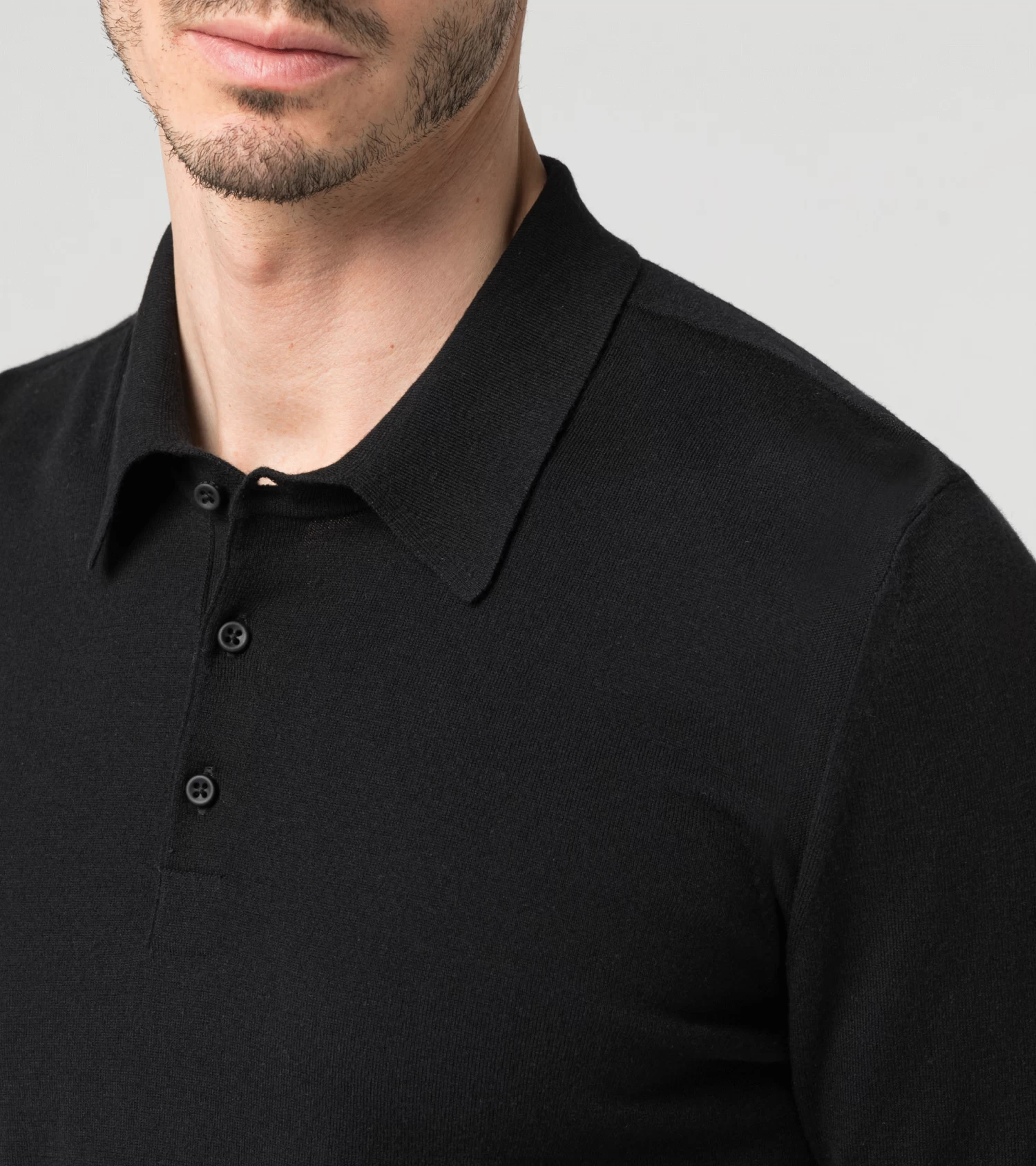Porsche Design Long Sleeve Polo Color Jet Black 3 Porsche Design Long Sleeve Polo Color Jet Black - Image 3
