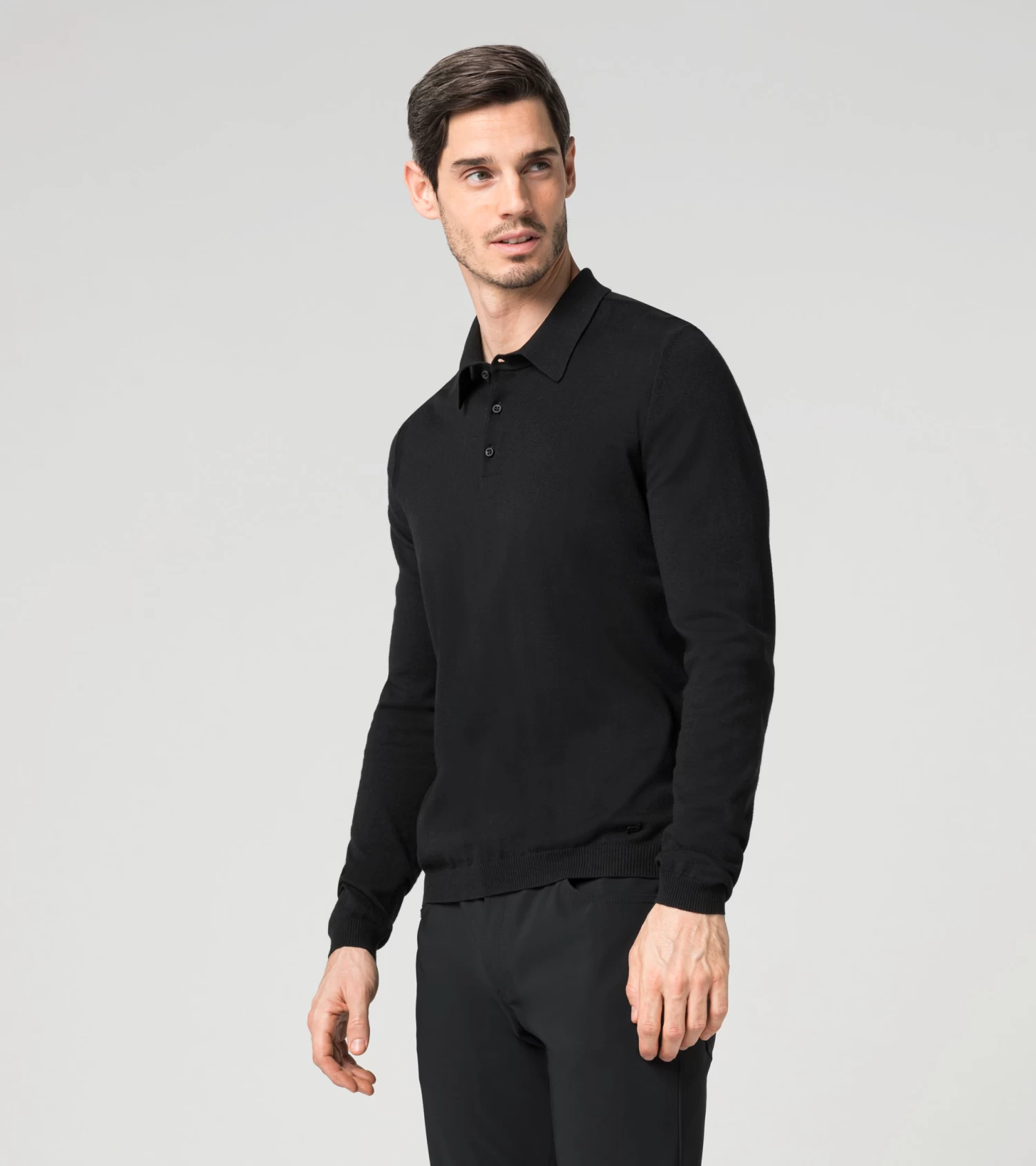 Porsche Design Long Sleeve Polo Color Jet Black 5 Porsche Design Long Sleeve Polo Color Jet Black - Image 5