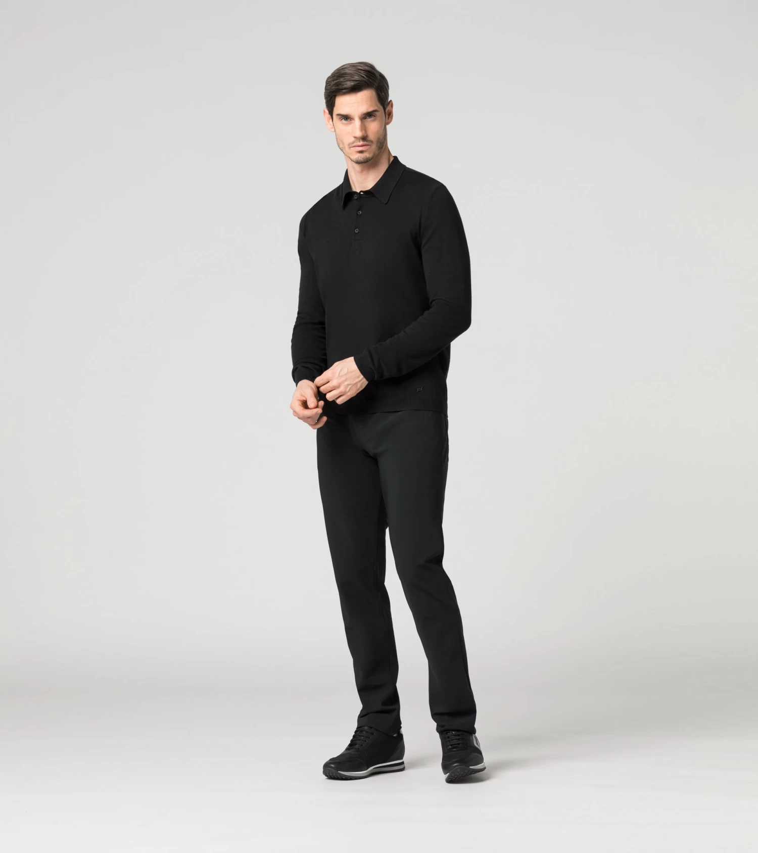 Porsche Design Long Sleeve Polo Color Jet Black 6 Porsche Design Long Sleeve Polo Color Jet Black - Image 6