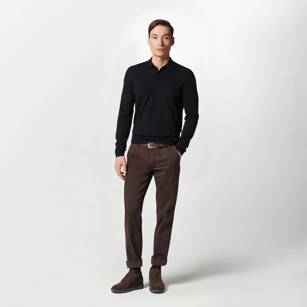 Porsche Design Long Sleeve Polo Color Jet Black 7 Porsche Design Long Sleeve Polo Color Jet Black - Image 7