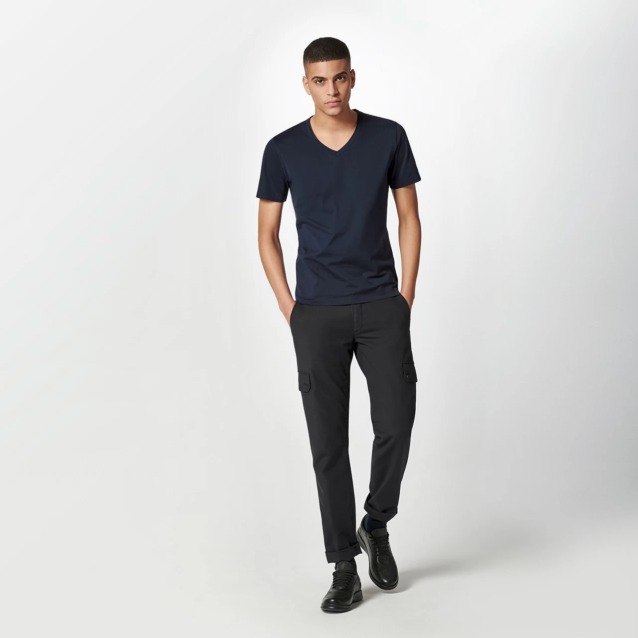 Porsche Design V-Neck T-Shirt Color Navy 4 Porsche Design V-Neck T-Shirt Color Navy - Image 4