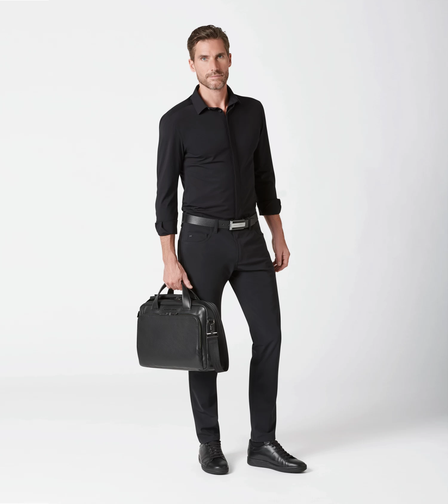 Porsche Design Roadster Leather Briefcase S Color Black 6 Porsche Design Roadster Leather Briefcase S Color Black - Image 6