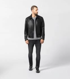 Porsche Design 50Y Targa Leather Jacket Color Jet Black -Porsche Design Store 4056487024547 12 ga pd sall ain v1