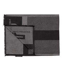 Porsche Design Store 54 Porsche Design 50Y Chequered Flag Scarf Color Jet Black/pewter Grey