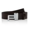Porsche Design Business Belt Icon Reversible 35 Color Black/dark Brown, Brushed Chrome