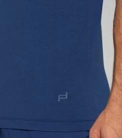Porsche Design V-Neck T-Shirt Color Blue Depths -Porsche Design Store 4056487043005 003 ga pd sall ain v1