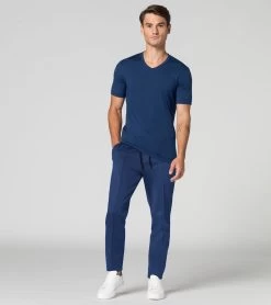Porsche Design V-Neck T-Shirt Color Blue Depths -Porsche Design Store 4056487043005 006 ga pd sall ain v1