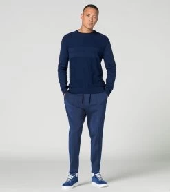 Porsche Design Jacquard Logo Sweatshirt Color Blue Depths -Porsche Design Store 4056487043104 007 ga pd sall ain v1