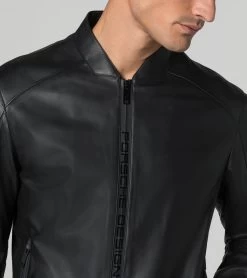 Porsche Design Active Leather Jacket Color Jet Black -Porsche Design Store 4056487043227 003 ga pd sall ain v1