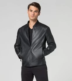 Porsche Design Active Leather Jacket Color Jet Black -Porsche Design Store 4056487043227 008 ga pd sall ain v1