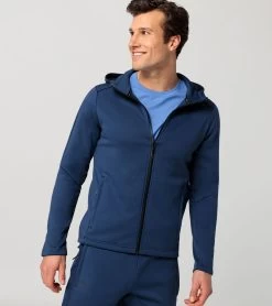 Porsche Design Hooded Sweat Jacket Color Persian Blue -Porsche Design Store 4056487046631 005 ga pd sall ain v1
