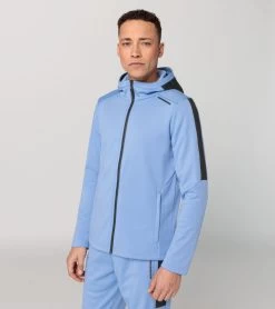 Porsche Design Hooded Sweat Jacket Color Blissful Blue -Porsche Design Store 4056487046693 007 ga pd sall ain v1