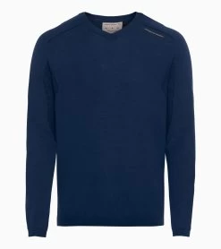 Porsche Design EvoKNIT® V-Neck Jumper Pullover Color Persian Blue