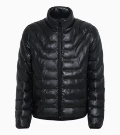 Porsche Design Athleisure Padded Leather Jacket Color Jet Black
