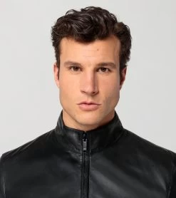 Porsche Design Athleisure Reverse Leather Jacket Color Jet Black -Porsche Design Store 4056487049625 005 ga pd sall ain v1