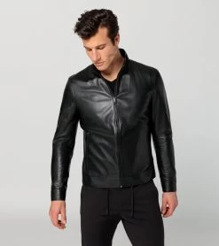 Porsche Design Athleisure Reverse Leather Jacket Color Jet Black -Porsche Design Store 4056487049625 007 ga pd sall ain v1