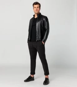 Porsche Design Athleisure Reverse Leather Jacket Color Jet Black -Porsche Design Store 4056487049625 008 ga pd sall ain v1