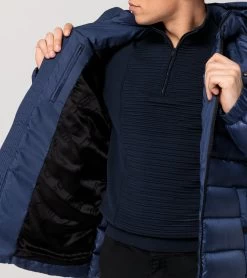 Porsche Design Lightweight Puffer Parka. Color Navy Blazer -Porsche Design Store 4056487049687 005 ga pd sall ain v1