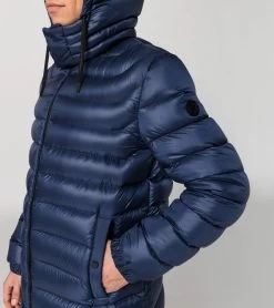 Porsche Design Lightweight Puffer Parka. Color Navy Blazer -Porsche Design Store 4056487049687 006 ga pd sall ain v1