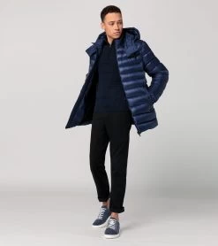 Porsche Design Lightweight Puffer Parka. Color Navy Blazer -Porsche Design Store 4056487049687 010 ga pd sall ain v1