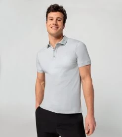 Porsche Design PD Icon Polo Shirt Color Ash Gray -Porsche Design Store 4056487050416 005 ga pd sall ain v1