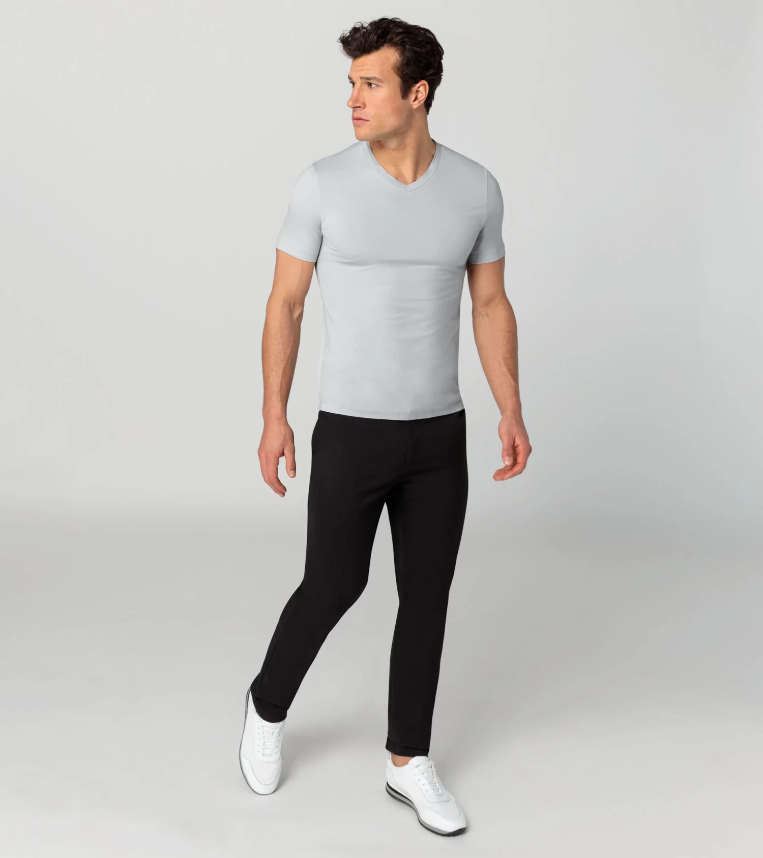 Porsche Design V-neck T-shirt Color Ash Gray 5 Porsche Design V-neck T-shirt Color Ash Gray - Image 5