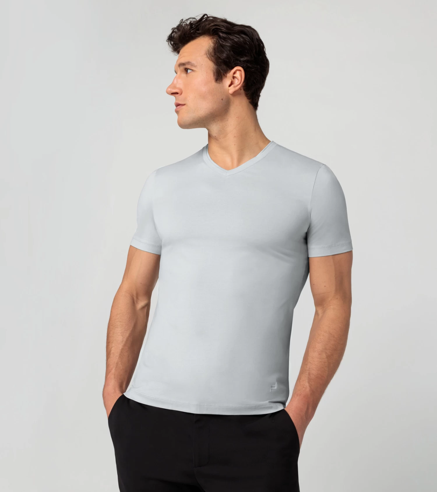 Porsche Design V-neck T-shirt Color Ash Gray 6 Porsche Design V-neck T-shirt Color Ash Gray - Image 6
