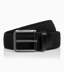 Porsche Design Casual Pin Buckle Chino Belt Color Black, Titanium