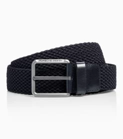 Porsche Design Casual Pin Buckle Chino Belt Color Dark Blue, Titanium