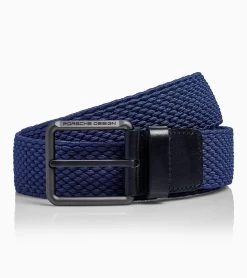 Porsche Design Casual Pin Buckle Chino Belt Color Denim Blue, Titanium