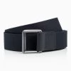 Porsche Design Casual Double Ring Buckle Belt Color Dark Blue, Titanium