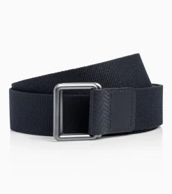 Porsche Design Casual Double Ring Buckle Belt Color Dark Blue, Titanium