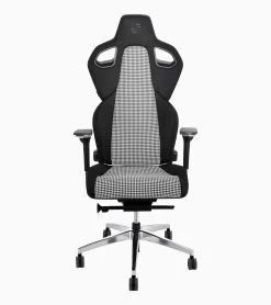 Porsche Design RECARO X Porsche Gaming Chair Pepita – Ltd. Color Schwarz/weiß/silber/grau/black/white/silver/grey