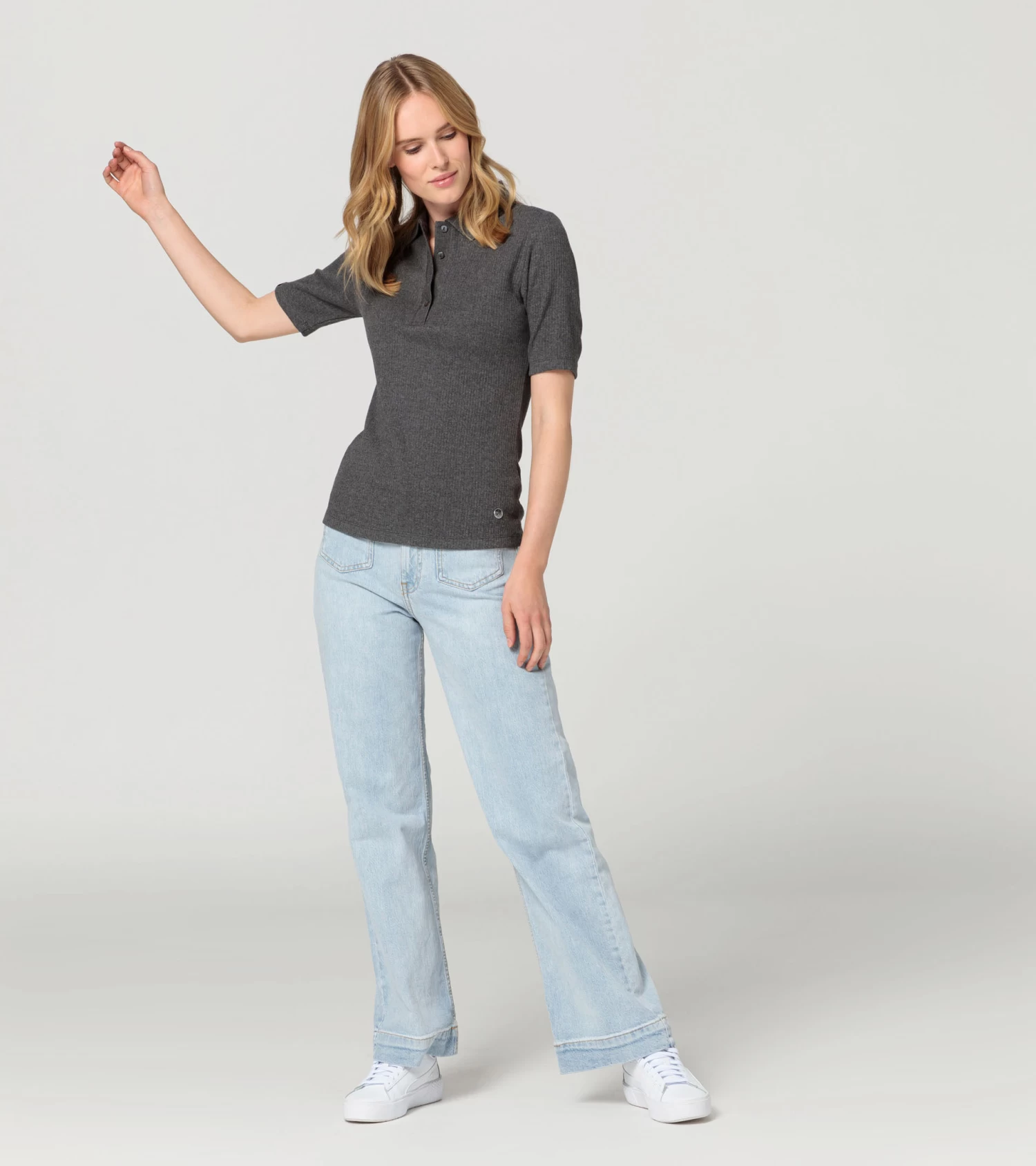 Porsche Design Women's Polo Shirt – 60Y Porsche 911 Color Hellgraumelange 5 Porsche Design Women's Polo Shirt – 60Y Porsche 911 Color Hellgraumelange - Image 5